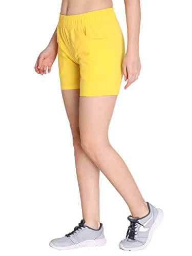 Image of CHKOKKO Women's Regular Cotton Regular Fit Plain Shorts for Women