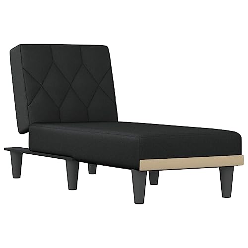 vidaXL Sofá diván de Tela Negro