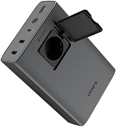 Omars 24000mAh/88Wh przenośna ładowarka do laptopa, Power Bank o dużej pojemności z gniazdkiem AC 90W, 18W USB-C PD wejście/wyjście, wyjście USB-A, szybkie ładowanie akumulatora dla Awaryjne