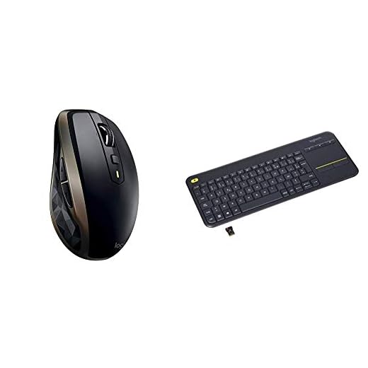 Souris Bluetooth MX Anywhere 2 AMZ sans fil Logitech pour Windows et Mac - Noir & Logitech K400 Plus Clavier Sans Fil Gris Foncé AZERTY, version francaise (920-007129)