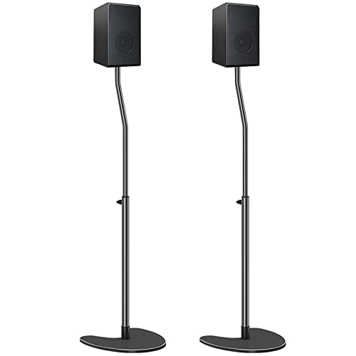 Mounting Dream Md5401 Speaker Stands Pair Bookself Rear Speaker Floor Stands Extendable 11Lbs Loading, Md5411 Single Speak Stand For Sonos One, One Sl, Play:1, Height Adjustable 39.6"- 48.3" #TOP5