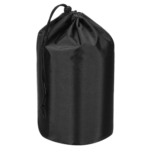 PATIKIL Stuff Sack, 9 x 17 Inch Waterproof Outdoor Storage Sack Portable Drawstring Dust Flap Bag Lightweight Sleeping Bag for Camping Hiking Backpacking, Black