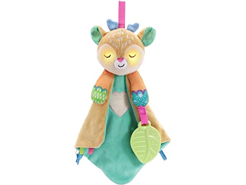 VTech-DOUDOU Pradera La Cervatilla, Manta dudú para bebés +3 Meses, mantita con Peluche y chupetero, Incluye mordedor, estimulación táctil, relajación, Color marrón, versión ESP, único (3480-536522)