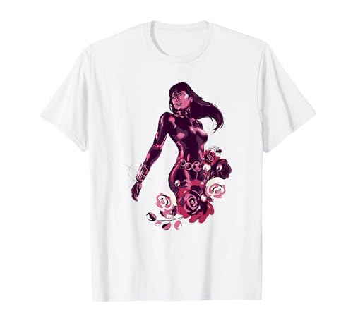 T-shirt Black Widow Marvel Universe imprimé floral Saint-Valentin pour femme