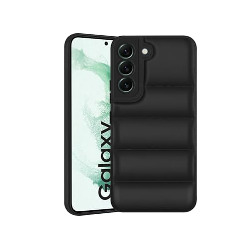 Image of Plus Puffer Case Camera Protection Soft Back Cover for Samsung Galaxy S22 5G - Black