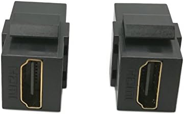 HDMI Keystone Jack Inserts, zdyCGTime (2-Pack) HDMI Keystone Female to Female Coupler Snap-in for Wall Plate - Black