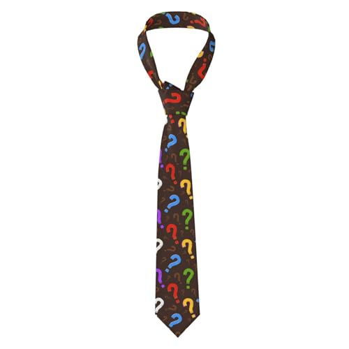 YOFIEN Corbatas de poliéster con signo de interrogación de colores, corbatas para hombre, corbatas finas novedosas