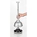 mDesign Plastic Modern Compact Toilet Plunger and Toilet Bowl Brush for Bathroom Storage Organization - Sturdy, Heavy Duty, Deep Cleaning Accessories - Hyde Collection - Set of 2 - Silver