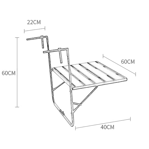 Table de balcon pliante suspendue pour vos apéros sur un petit garde-corps