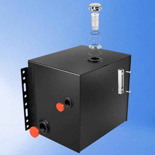 25-Gallon Hydraulic Fluid Reservoir Oil Tank for Tractors, Trucks & Log Splitters w/Breather Strainer Fill Cap, Built-in Temp Gauge & Sight Gauge, Heavy Duty 14 Gauge Steel, Vertical Mount by Yoursme - Image 7