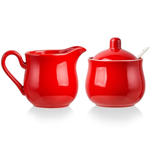 CHILDIKE 12 OZ Ceramic Sugar and Creamer Set, Coffee Serving