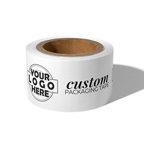 COACO Personalized Design Packaging Tape, Your Custom Design, for Small Business Shipping, Labeling, Packaging, Reinforced Gummed Paper Base, Strong Seal, White (30', White, 1)