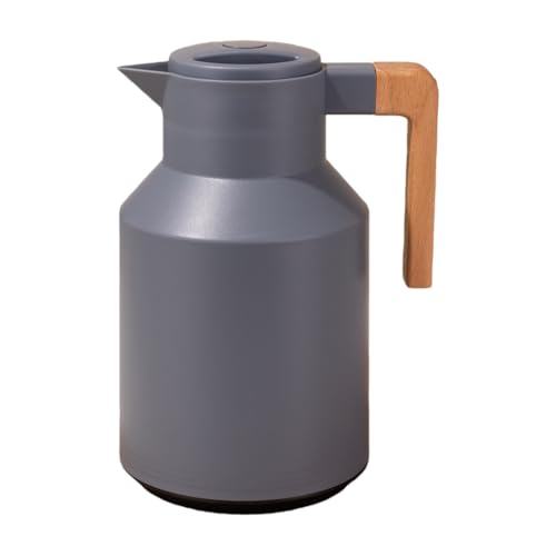 LPYROSE 真空断熱魔法瓶 大容量 保温保冷 1リットル ポータブル 卓上 広口 スタイリッシュデザイン (グレー)