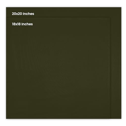 image for Utopia Kitchen Olive Cloth Napkins [12 Pack, 18x18 Inch] Absorbent Cot