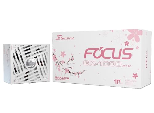 Seasonic FOCUS GX-1000 ATX3.1 (V4) SAKURA Limited Edition 2026 80PLUS GOLD 1000W ATX 3.1 & PCIe 5.0�Ή� �t�����W�����[ �T�N���G�f�B�V���� 10�N�ۏ� SR