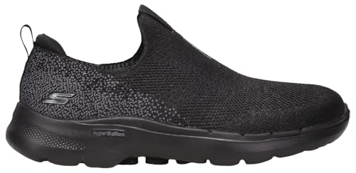 Skechers Women's GO Walk 6-Glimmering Sneaker, Black, 7
