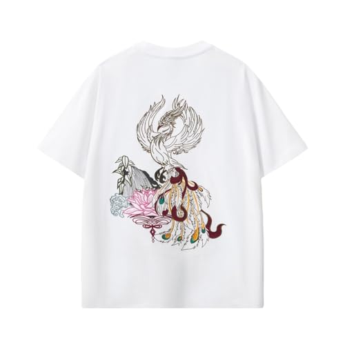 T-shirt coton homme col rond brodé avec style ample haut chic