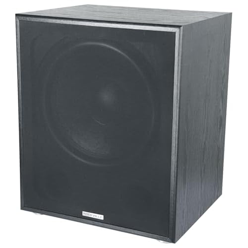 Rockville Rock Shaker 15 Black, 15″ Powered Subwoofer, 1000W, Deep Bass, Class-D Amp, RCA Inputs, Perfect for Home Theater & Studio