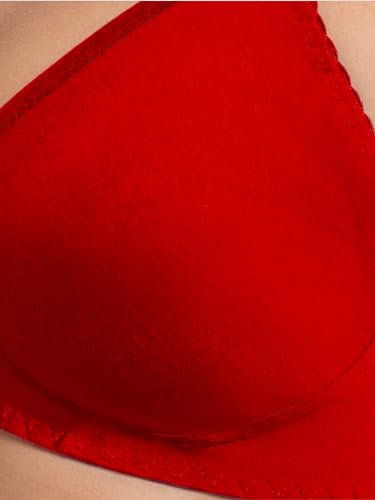 Image of Daisy DEE Women's Cotton Seamless Wire-Free Bra | Lightly-Padded | Full Coverage Everyday Bra | Comfortable Fit for T-Shirts Bra - NLPZ