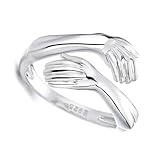 Anso - Anillo de aleación retro ajustable para abrazar los dedos creativos, abrazo abierto para mujeres y hombres, Latón, Sin piedras preciosas