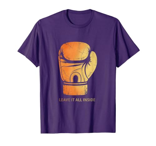 Leave It All Inside Boxing Fighter T-Shirt Men Purple Medium