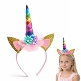5. Especificaciones Prácticas: Esta diadema unicornio está disponible en un tamaño único que se ajusta a la mayoría de las niñas, presentando una combinación de colores del arcoíris que incluye tonos rosados, azules, amarillos y morados. Es un artículo listo para usar que llega perfectamente empaquetado para regalo o almacenamiento.