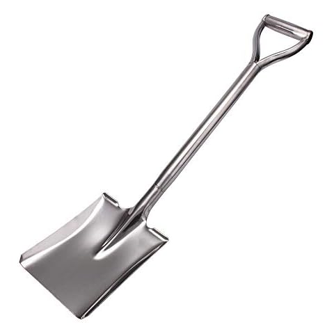 LUBAN 31.5 Inch Flat Head Garden Shovel, D Handle Square Flat Spade Shovel for Gardening, All Stainless Steel Made Cover