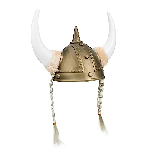 SHERCHPRY Viking Style Decorative Ox Horn Helmet Masquerade Hat for Adults Unique Festival Costume Accessory Lightweight Comfortable for Halloween Christmas Parties