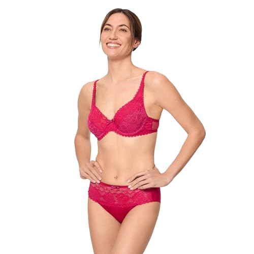 Playtex Flower Elegance Damskie majtki Midi z recyklingu z mikrofibry x1, Czerwona, M