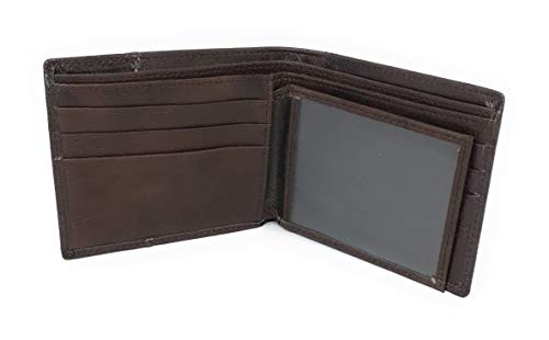 Western Genuine Leather Laser Cut Floral Men's Bifold Short Wallet in 6 Colors (Coffee/Turquoise)3