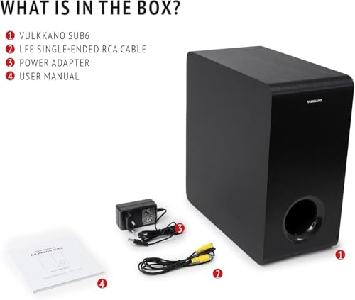 VULKKANO SUB6 MKII Subwoofer Activo Compacto de 6 Pulgadas con Graves Profundos y Diseño Elegante para Cine en Casa, Música y Videojuegos,Frecuencia de 50Hz a 200Hz - imagen 6