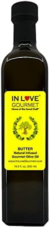 In Love Gourmet Extra Virgin Olive Oil Butter Natural Flavor Infused Gourmet Olive Oil 500ML/16.9oz Awesome Buttery Flavored Extra Virgin Olive Oil.