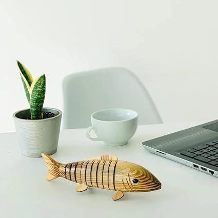 ZIF Handcrafted Wooden Fish Toys for Baby, Kids and Toddlers | Best Gift Idea | Handmade Wooden Figurines | Beautiful Home Decoration Showpieces 12 Inch Length