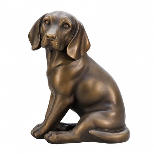 Comfy Hour 18 cm kamienna żywica siedzący labrador pies biurko dekoracyjna figurka, miedź
