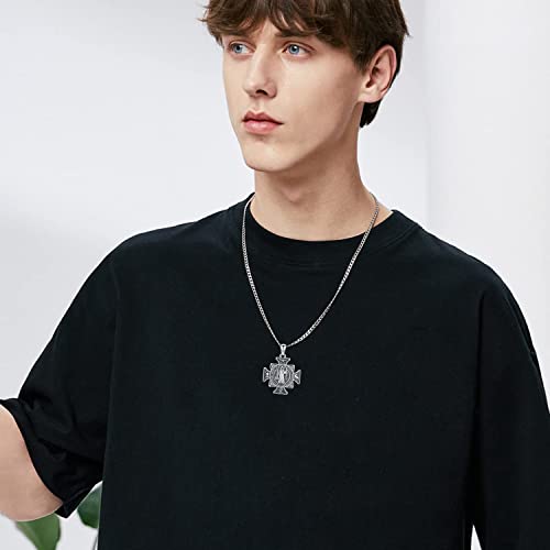 Friggem Collana da Uomo, Collana con Medaglia San