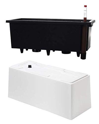 Sarosora 14" Rectangle Self Watering Planter With Water Level Indicators For Plants & Flower Home Garden Outdoor Indoor Succulent | Herb Pots | Window Box (1, White) #TOP6