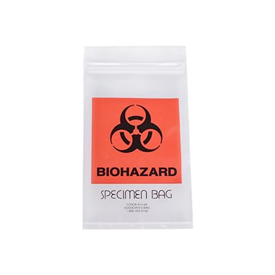 4" x 6" Specimen Zipper Bag with Pouch and Biohazard Message (2 mil)