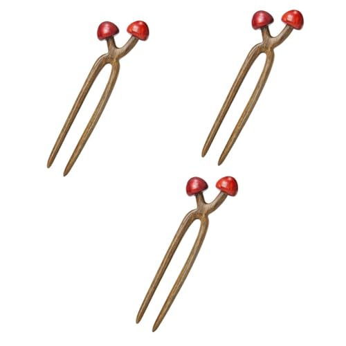 Bâtons à cheveux en bois Didiseaon : lot de 3 pics vintage pour chignon