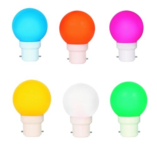 Image of K D 0.5W B22 LED Yellow LED Bulb (Deco Mini) (Bulb Pack of 05=- Mix Colour)
