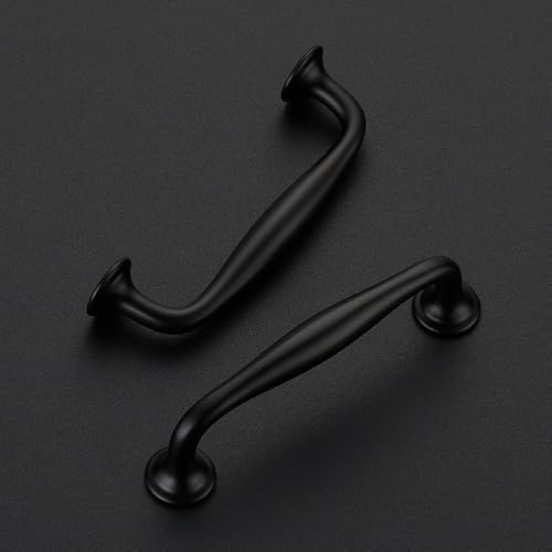 Image of Ravinte 20 Pack 3-3 /4 Inch Matte Black Kitchen Cabinet Handles Solid Zinc Alloy Cabinet Pulls Cupboard & Drawer Handles