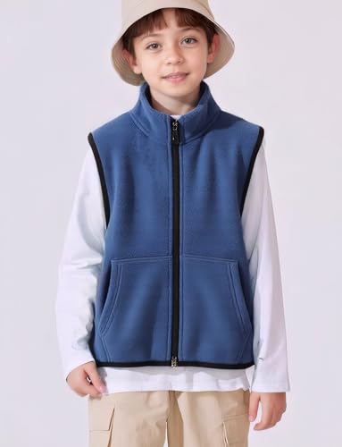 SEAUR Toddler Boys Girls Polar Fleece Vest Soft Comfy Kids Zip Up Warm Sleeveless Outerwear with Pockets3