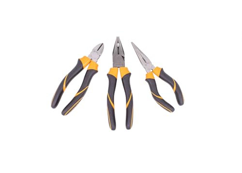 Pinza Universale: presenta una cromatura lucida e impugnatura bilaterale antiscivolo, lunghezza 180 mm, lunghezza becchi 41 mm, spessore 11 mm, peso 275gr
