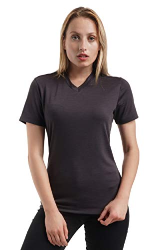 Merino.tech Merino Wool T Shirt Women - 100% Merino Wool Base Layer Women Short Sleeve Tee (Metal, Medium)