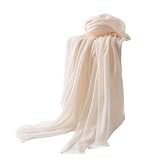CaptainCrafts Lightweight Cotton Linen Scarf for Women, Spring/Summer Solid Color...