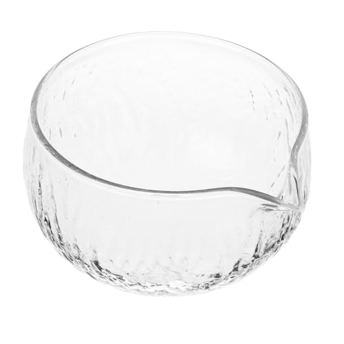KICHOUSE Elegant Japanese Design Tea Bowl Glass Matcha Cup Matcha Bowl with Spout Household Matcha Bowl Tea Bowl Cup