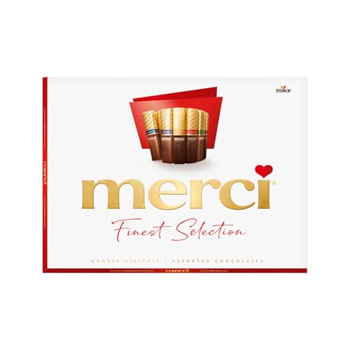 merci Finest Selection Große Vielfalt 1 x 675 g Erlesene Schokoladen-Spezialitäten Gefüllte und nicht gefüllte Pralinen