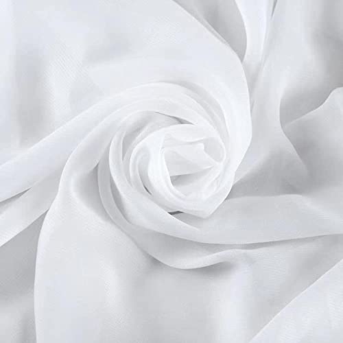 White Chiffon Fabric by The Yard 59' Wide, 4 Yards Continuous