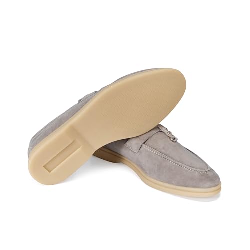 Image of Women's Summer Stroll Charms Premium Designer Suede Leather Loafers Shoes