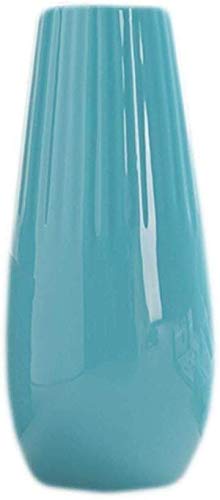 Vase bouteille en porcelaine blanche et bleue pour décoration florale