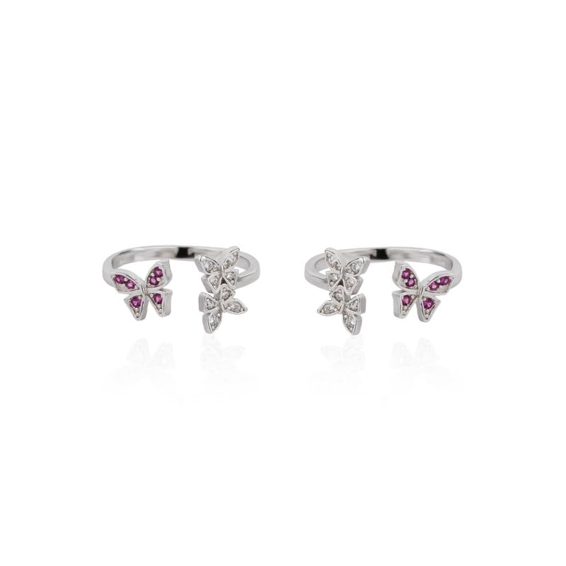 925 Silver Pink Butterfly Toe Ring - Feminine & Charming | Gift for Every Occassion | With Certificate of Authenticity and 925 Stamp | 6 Month Warranty-image-22